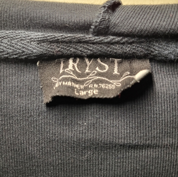TRYST Vintage Lightweight Distressed Black Button Down Hoodie - Picture 5 of 10